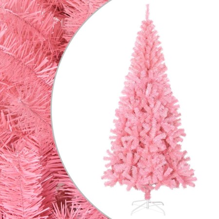Árbol de Navidad artificial con soporte PVC rosa 210 cm en Decoración Festiva y Estacional | Comprar online en Foru.es