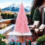 Árbol de Navidad artificial con soporte PVC rosa 210 cm en Decoración Festiva y Estacional | Comprar online en Foru.es