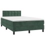 Cama box spring con colchón terciopelo verde oscuro 120x200 cm de , Camas y somieres - Ref: Foro24-3141536, Precio: 368,29 €,...