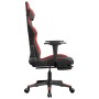 Silla gaming con reposapiés cuero sintético negro rojo de , Sillones para videojuegos - Ref: Foro24-3143677, Precio: 127,18 €...