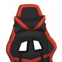 Silla gaming con reposapiés cuero sintético negro rojo de , Sillones para videojuegos - Ref: Foro24-3143677, Precio: 127,18 €...