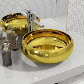Washbasin 40x15 cm gold ceramic by vidaXL, Sinks - Ref: Foro24-143498, Price: 84,86 €, Discount: %