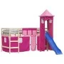 Cortinas para cama alta con torre poliéster rosa de , Accesorios para camas y somieres - Ref: Foro24-835924, Precio: 39,69 €,...