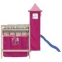 Cortinas para cama alta con torre poliéster rosa de , Accesorios para camas y somieres - Ref: Foro24-835924, Precio: 39,69 €,...