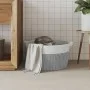Gray and white cotton storage basket Ø40x25 cm by , Baskets - Ref: Foro24-358462, Price: 20,21 €, Discount: %
