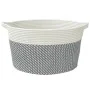 Gray and white cotton storage basket Ø40x25 cm by , Baskets - Ref: Foro24-358462, Price: 20,21 €, Discount: %