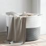 Cesta para ropa sucia algodón gris y blanco Ø55x36 cm de , Cestas para ropa - Ref: Foro24-358469, Precio: 30,09 €, Descuento: %