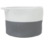 Cesta para ropa sucia algodón gris y blanco Ø55x36 cm de , Cestas para ropa - Ref: Foro24-358469, Precio: 30,09 €, Descuento: %