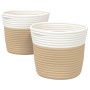 Cestas de almacenaje 2 uds algodón beige y blanco Ø24x18 cm de , Cestas - Ref: Foro24-358455, Precio: 21,32 €, Descuento: %