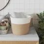 Cestas de almacenaje 2 uds algodón beige y blanco Ø24x18 cm de , Cestas - Ref: Foro24-358455, Precio: 17,05 €, Descuento: %