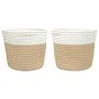 Cestas de almacenaje 2 uds algodón beige y blanco Ø24x18 cm de , Cestas - Ref: Foro24-358455, Precio: 17,05 €, Descuento: %