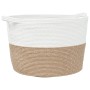 Cesta para ropa sucia algodón marrón y blanco Ø60x36 cm de , Cestas para ropa - Ref: Foro24-358476, Precio: 33,14 €, Descuent...