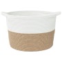 Cesta para ropa sucia algodón marrón y blanco Ø60x36 cm de , Cestas para ropa - Ref: Foro24-358476, Precio: 33,14 €, Descuent...