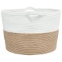 Cesta para ropa sucia algodón marrón y blanco Ø60x36 cm de , Cestas para ropa - Ref: Foro24-358476, Precio: 33,14 €, Descuent...
