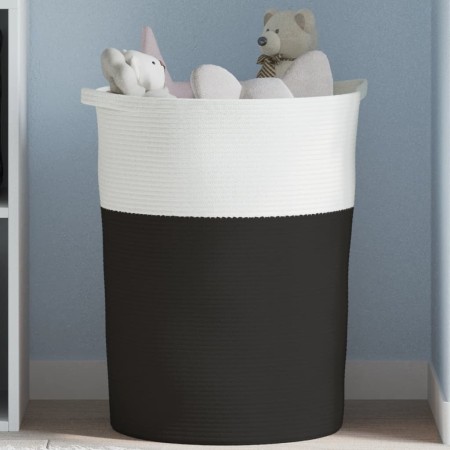 Cesta de almacenaje algodón negro y blanco Ø49x65 cm de , Cestas - Ref: Foro24-358495, Precio: 48,35 €, Descuento: %