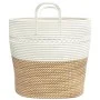 Cesta de almacenaje algodón marrón y blanco Ø43x38 cm de , Cestas - Ref: Foro24-358488, Precio: 29,56 €, Descuento: %