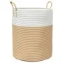 Cesta de almacenaje algodón beige y blanco Ø38x46 cm de , Cestas - Ref: Foro24-358483, Precio: 31,91 €, Descuento: %