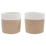 Cestas de almacenaje 2 uds algodón marrón y blanco Ø28x28 cm de , Cestas - Ref: Foro24-358460, Precio: 38,53 €, Descuento: %