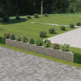 Steel gabion wall 630x30x50 cm by vidaXL, fence panels - Ref: Foro24-143574, Price: 109,58 €, Discount: %