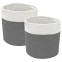 Cestas de almacenaje 2 uds algodón gris y blanco Ø28x18 cm de , Cestas - Ref: Foro24-358457, Precio: 27,33 €, Descuento: %