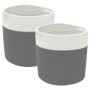 Cestas de almacenaje 2 uds algodón gris y blanco Ø28x18 cm de , Cestas - Ref: Foro24-358457, Precio: 29,44 €, Descuento: %