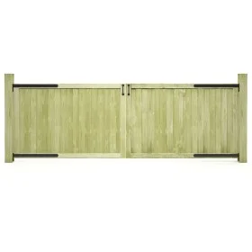 Wooden fence gates, 2 units of impregnated pine, 300x100 cm by vidaXL, garden gates - Ref: Foro24-45339, Price: 177,29 €, Dis...