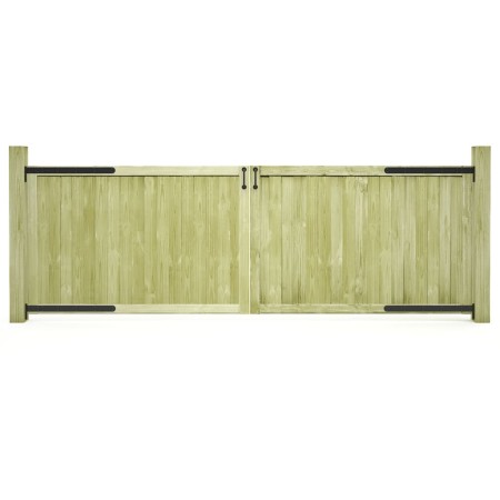 Puertas de valla madera 2 uds de pino impregnada 300x100 cm de vidaXL, Puertas de jardín - Ref: Foro24-45339, Precio: 173,55 ...
