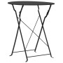 Mesa y sillas bistró de jardín 3 piezas acero negro de vidaXL, Conjuntos de jardín - Ref: Foro24-44356, Precio: 103,60 €, Des...