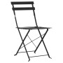Mesa y sillas bistró de jardín 3 piezas acero negro de vidaXL, Conjuntos de jardín - Ref: Foro24-44356, Precio: 103,60 €, Des...