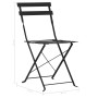 Mesa y sillas bistró de jardín 3 piezas acero negro de vidaXL, Conjuntos de jardín - Ref: Foro24-44356, Precio: 103,60 €, Des...