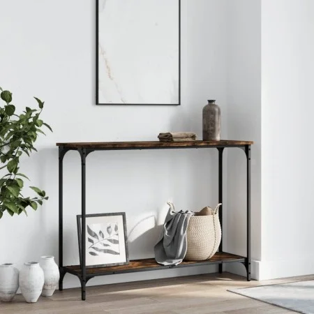 Mesa consola madera de ingeniería roble ahumado 101x30,5x75 cm de , Mesas auxiliares - Ref: Foro24-837704, Precio: 40,69 €, D...