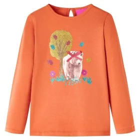 Camiseta infantil de manga larga naranja tostado 116 de , Camisetas para niños - Ref: Foro24-13806, Precio: 8,77 €, Descuento: %