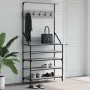 Perchero con zapatero gris Sonoma 90x34x184 cm de , Organizadores de vestidores y perchas de barra - Ref: Foro24-837880, Prec...