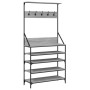 Perchero con zapatero gris Sonoma 90x34x184 cm de , Organizadores de vestidores y perchas de barra - Ref: Foro24-837880, Prec...