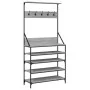 Perchero con zapatero gris Sonoma 90x34x184 cm de , Organizadores de vestidores y perchas de barra - Ref: Foro24-837880, Prec...
