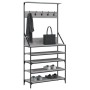 Perchero con zapatero gris Sonoma 90x34x184 cm de , Organizadores de vestidores y perchas de barra - Ref: Foro24-837880, Prec...