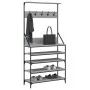 Perchero con zapatero gris Sonoma 90x34x184 cm de , Organizadores de vestidores y perchas de barra - Ref: Foro24-837880, Prec...