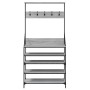 Perchero con zapatero gris Sonoma 90x34x184 cm de , Organizadores de vestidores y perchas de barra - Ref: Foro24-837880, Prec...