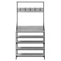 Perchero con zapatero gris Sonoma 90x34x184 cm de , Organizadores de vestidores y perchas de barra - Ref: Foro24-837880, Prec...