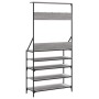 Perchero con zapatero gris Sonoma 90x34x184 cm de , Organizadores de vestidores y perchas de barra - Ref: Foro24-837880, Prec...