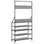 Perchero con zapatero gris Sonoma 90x34x184 cm de , Organizadores de vestidores y perchas de barra - Ref: Foro24-837880, Prec...