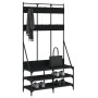 Perchero con zapatero negro 100x40x184 cm de , Organizadores de vestidores y perchas de barra - Ref: Foro24-837837, Precio: 1...