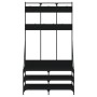 Perchero con zapatero negro 100x40x184 cm de , Organizadores de vestidores y perchas de barra - Ref: Foro24-837837, Precio: 1...