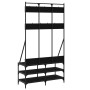 Perchero con zapatero negro 100x40x184 cm de , Organizadores de vestidores y perchas de barra - Ref: Foro24-837837, Precio: 1...