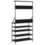 Perchero con zapatero negro 90x34x184 cm de , Organizadores de vestidores y perchas de barra - Ref: Foro24-837877, Precio: 92...