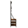 Perchero con zapatero roble ahumado 100x40x184 cm de , Organizadores de vestidores y perchas de barra - Ref: Foro24-837854, P...