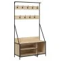 Perchero con zapatero roble Sonoma 100x41x184 cm de , Organizadores de vestidores y perchas de barra - Ref: Foro24-837868, Pr...