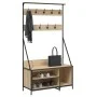 Perchero con zapatero roble Sonoma 100x41x184 cm de , Organizadores de vestidores y perchas de barra - Ref: Foro24-837868, Pr...