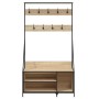 Perchero con zapatero roble Sonoma 100x41x184 cm de , Organizadores de vestidores y perchas de barra - Ref: Foro24-837868, Pr...