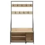 Perchero con zapatero roble Sonoma 100x41x184 cm de , Organizadores de vestidores y perchas de barra - Ref: Foro24-837868, Pr...